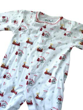 NWT Kissy Kissy Firetruck Footie Pajama Pima Cotton Dogs Size 0-3 Months